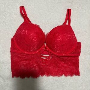 Vibrant Red Sexy Lace Bralette